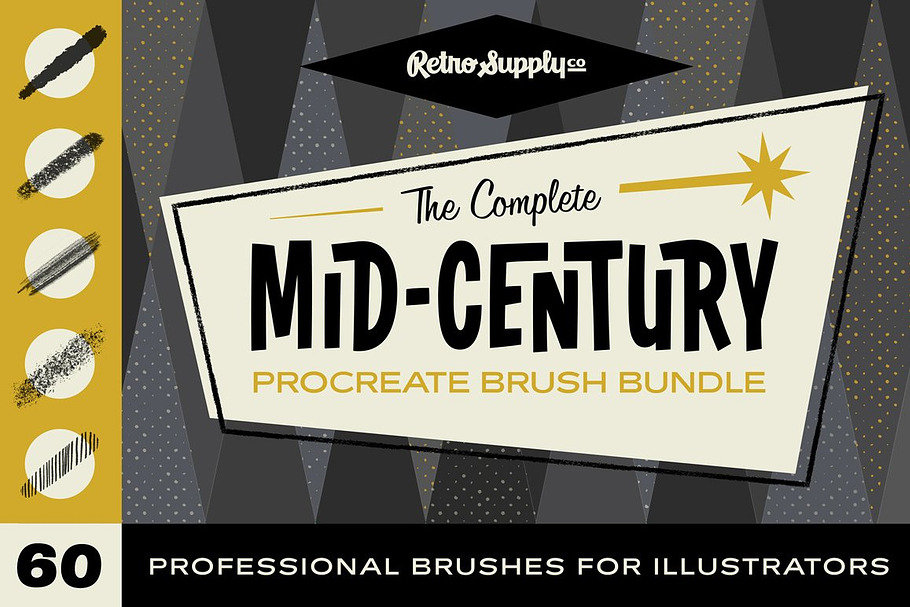 Mid-Century Procreate Brush Bundle in Add-Ons - product preview 8