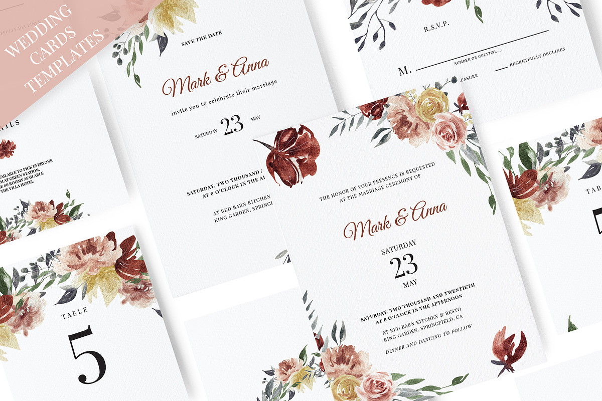 Dark Red Wedding Invitations in Wedding Templates - product preview 8
