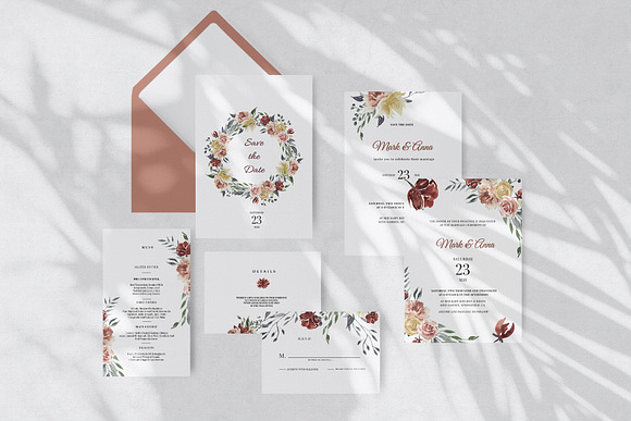 Dark Red Wedding Invitations in Wedding Templates - product preview 1