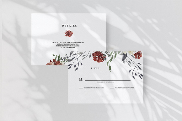 Dark Red Wedding Invitations in Wedding Templates - product preview 3