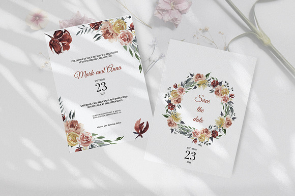 Dark Red Wedding Invitations in Wedding Templates - product preview 4