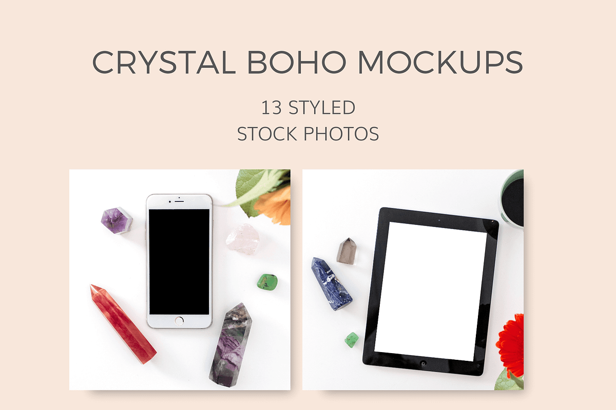 Crystal Boho Mockups (13 Images) in Mobile & Web Mockups - product preview 8