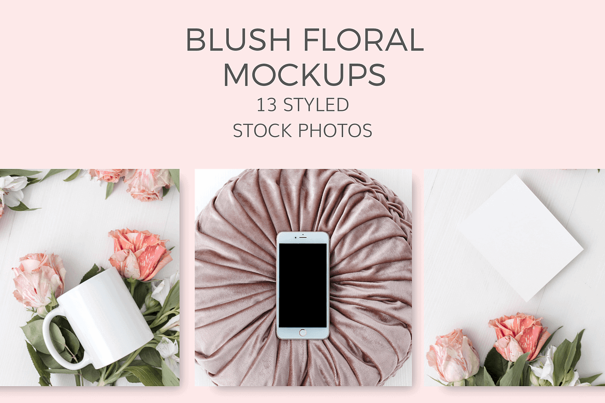 Blush Floral (13 Styled Images) in Print Mockups - product preview 8