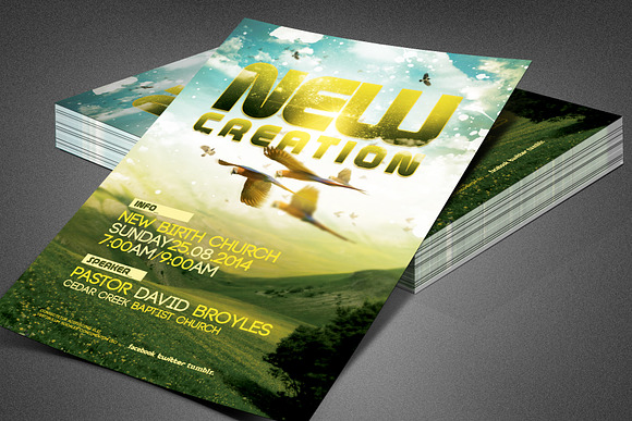 New Creation Church Flyer Template in Invitation Templates - product preview 1