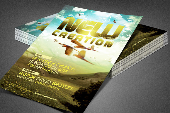 New Creation Church Flyer Template in Invitation Templates - product preview 2