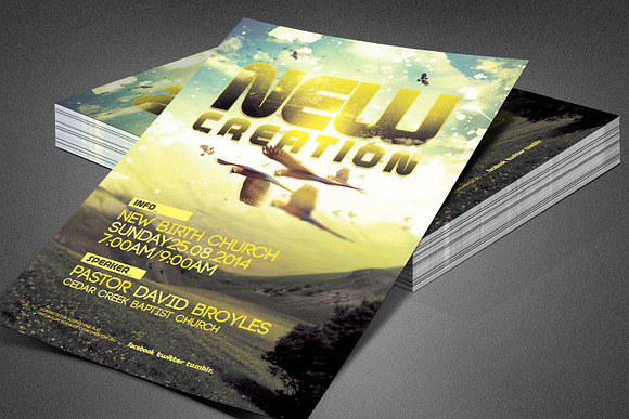 New Creation Church Flyer Template in Invitation Templates - product preview 3