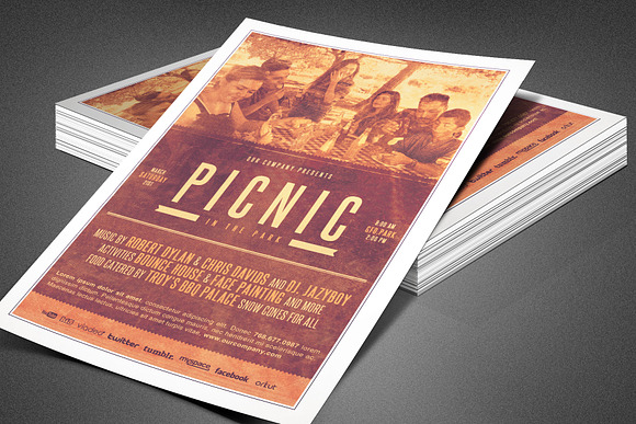 Picnic in the Park Event Flyer in Invitation Templates - product preview 4