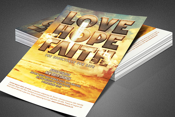 Love Hope Faith Church Flyer in Invitation Templates - product preview 1