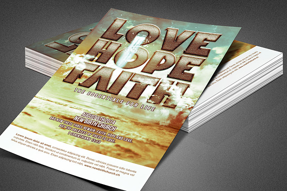 Love Hope Faith Church Flyer in Invitation Templates - product preview 2