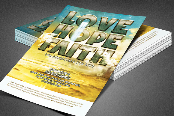 Love Hope Faith Church Flyer in Invitation Templates - product preview 4