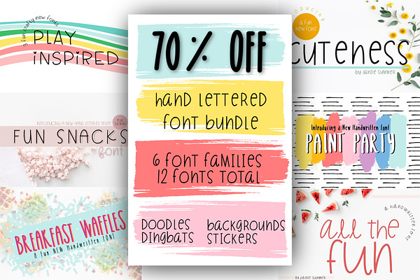 70% OFF | Hand Lettered Font Bundle