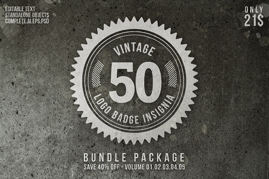 Vintage Logo Badge Insignia Bundle in Logo Templates - product preview 8