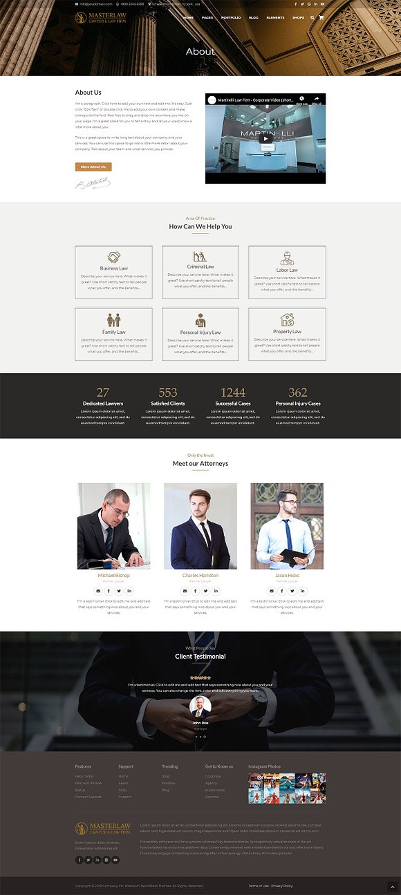 Masterlaw – Lawyers & Law Firm Theme in WordPress Business Themes - product preview 2