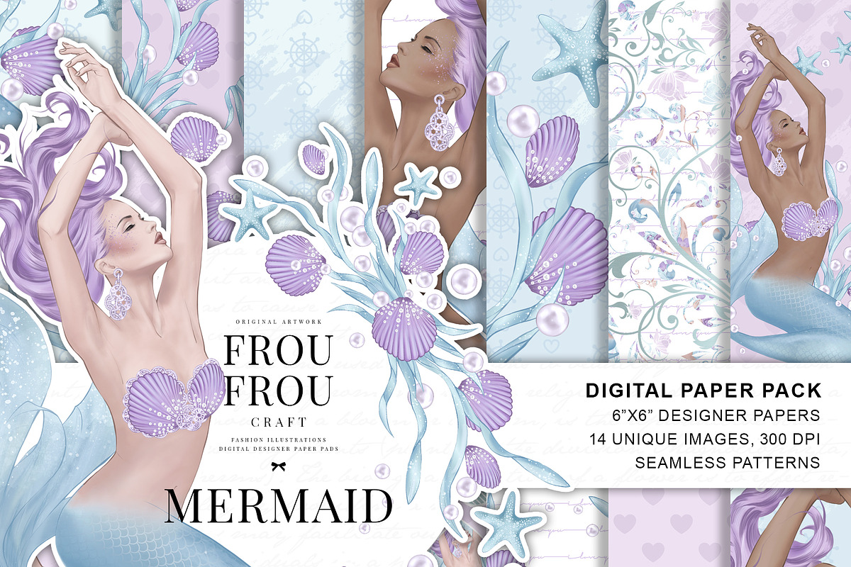 Mermaid Paper Pack in Patterns - product preview 8