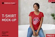 African Girl T-Shirt Mock-Up Set