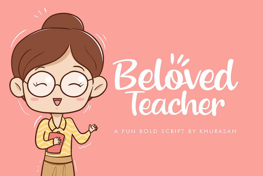 Beloved Teacher in Script Fonts - product preview 8