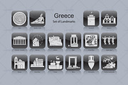 Greece landmark icons (16x)