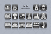 India landmark icons (16x)