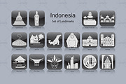 Indonesia landmark icons (16x)