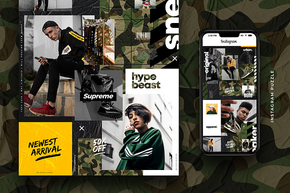 Hypebeast - Instagram puzzle in Instagram Templates - product preview 2