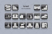 Israel landmark icons (16x)