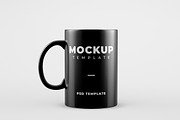 Black Mug Mock-up Template