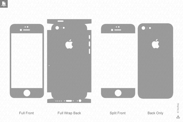 iPhone 5C (2013)Skin Template Vector