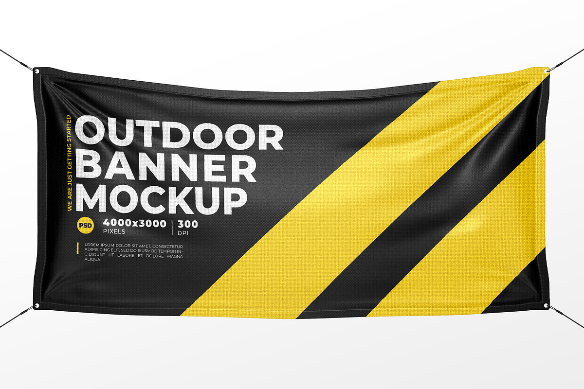 Outdoor Vinyl Banner Mock-Up in Branding Mockups - product preview 8
