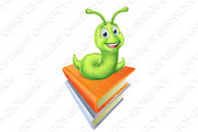 Bookworm Caterpillar Worm on Books