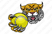 Wildcat Holding Tennisl Ball Mascot