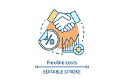 Flexible cost concept icon