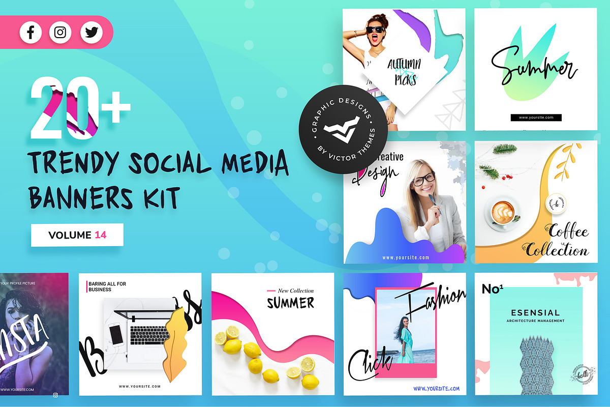 Social Media Banners Kit Volume XIV in Social Media Templates - product preview 8