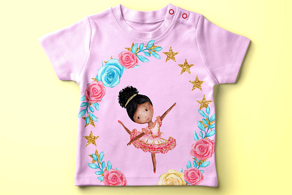 Watercolor girls clipart Ballerina in Illustrations - product preview 6