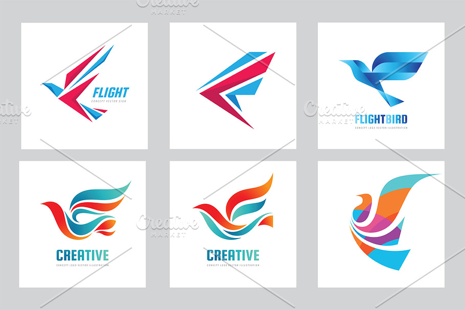 Bird & Wing - Vector Logo Set