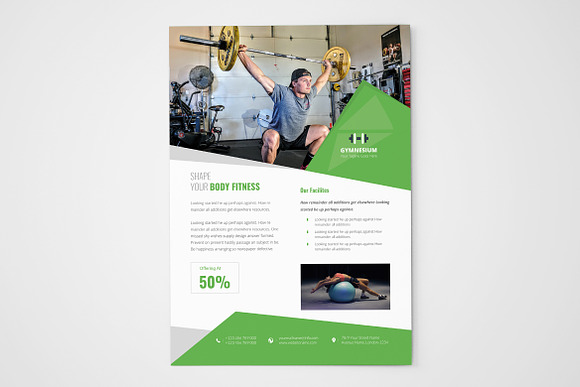 Gymnasium Flyer Template Design in Stationery Templates - product preview 3