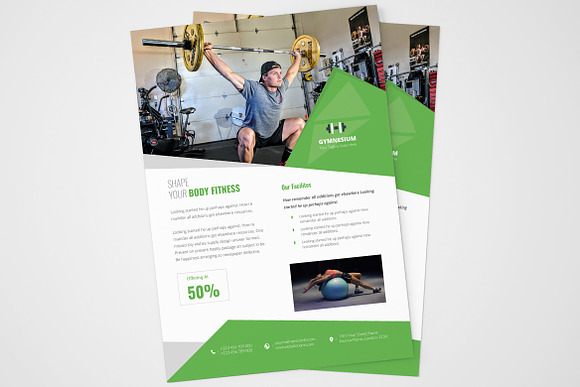 Gymnasium Flyer Template Design in Stationery Templates - product preview 5