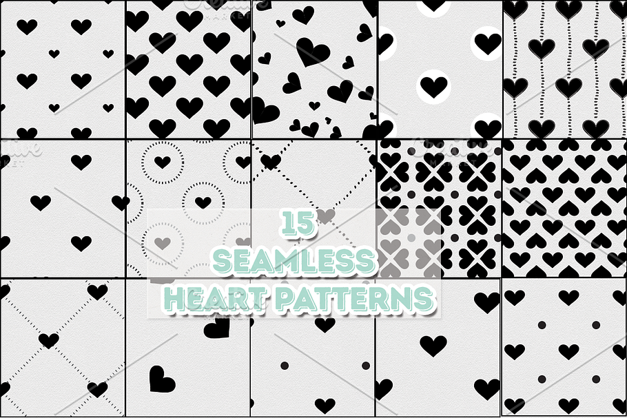 15 Seamless Heart Patterns in Patterns - product preview 8
