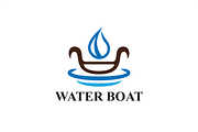 Water Boat Logo Template