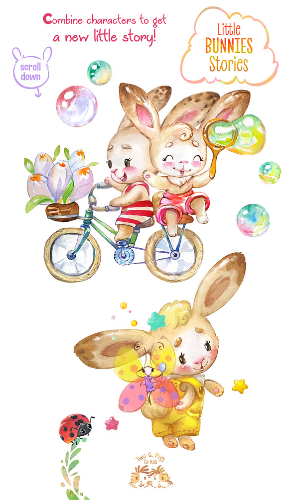 Little Bunnies. Watercolor Stories in Illustrations - product preview 2