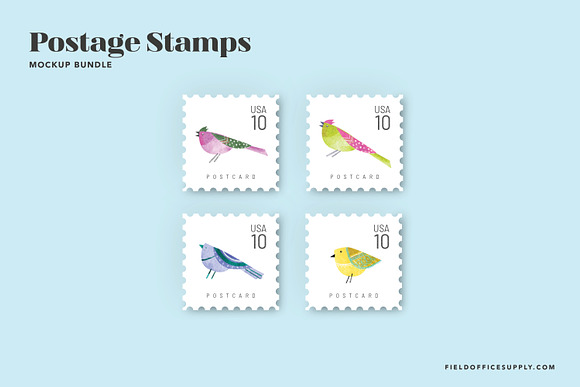 Postage Stamp Mockup Bundle in Product Mockups - product preview 4
