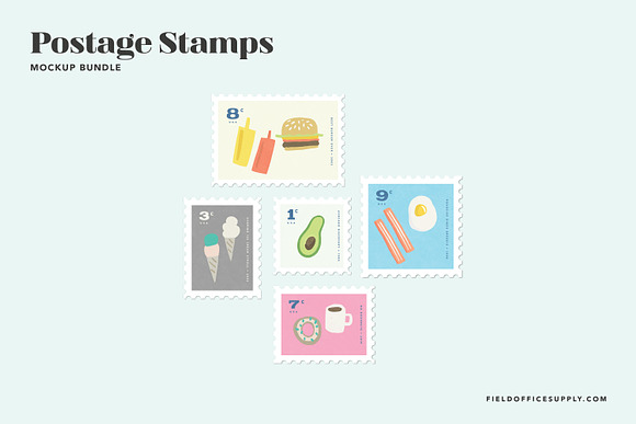 Postage Stamp Mockup Bundle in Product Mockups - product preview 5