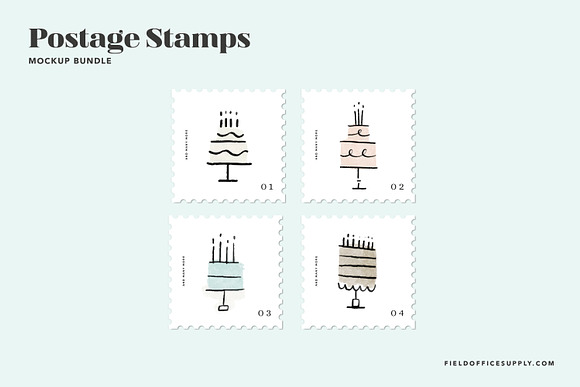 Postage Stamp Mockup Bundle in Product Mockups - product preview 7