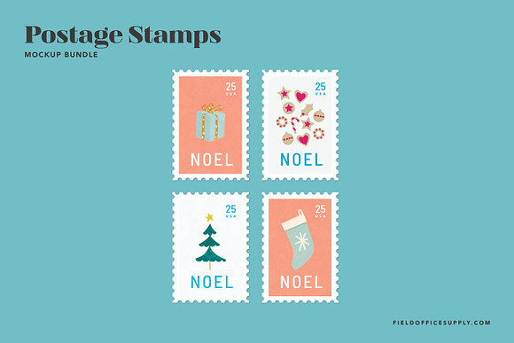 Postage Stamp Mockup Bundle in Product Mockups - product preview 8