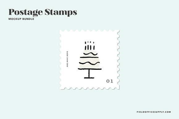 Postage Stamp Mockup Bundle in Product Mockups - product preview 12