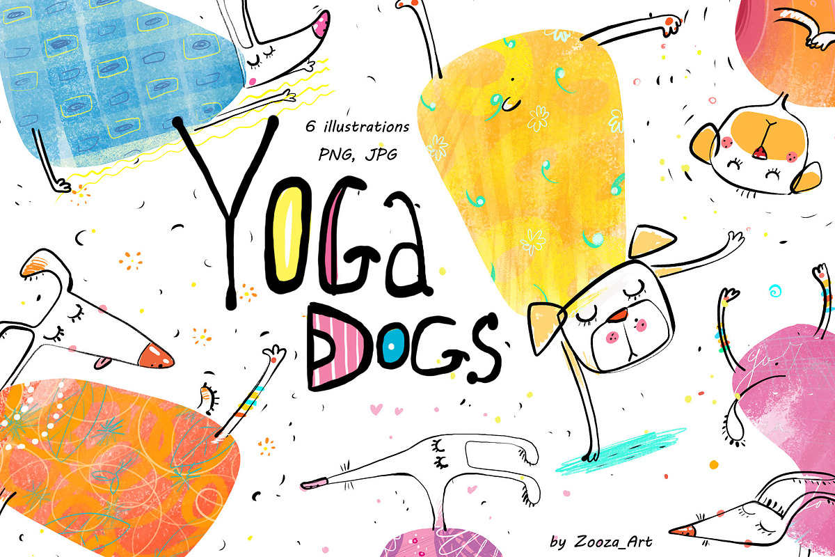 Yoga Dogs - 6 illustrations in Illustrations - product preview 8
