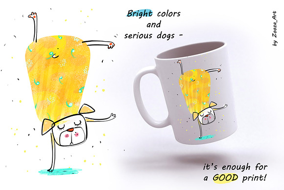 Yoga Dogs - 6 illustrations in Illustrations - product preview 3