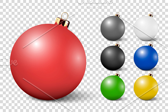 Christmas ball. Vector set. in Illustrations - product preview 7