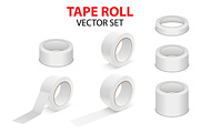 Sticky tape roll. Vector set.