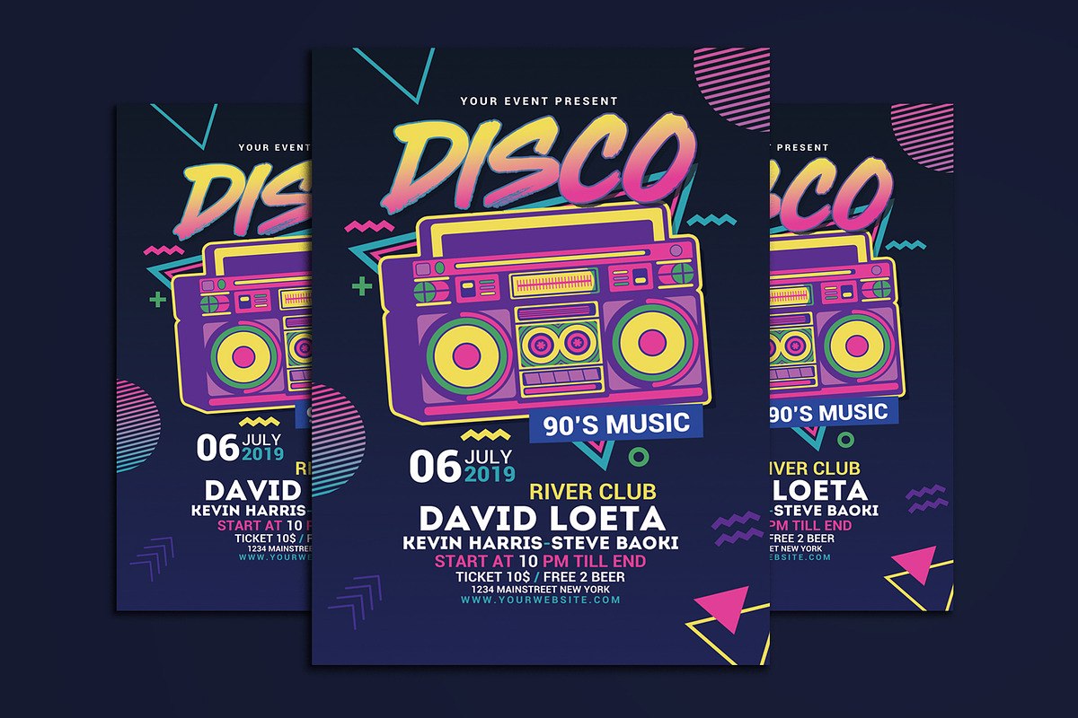 Disco Retro Music Party in Flyer Templates - product preview 8