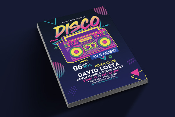 Disco Retro Music Party in Flyer Templates - product preview 1